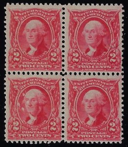 Scott #301 - $100.00 – F/VF-OG-NH – Block of four with brilliant color.