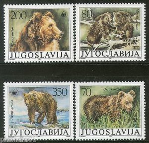 Yugoslavia 1988 WWF Brown Bears Wildlife Animals Fauna 4v Sc 1880-83 MNH # 059