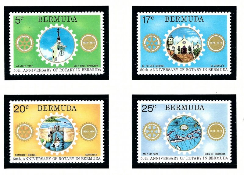 Bermuda 308-11 MNH 1974 Rotary Anniversary