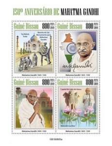 Guinea-Bissau - 2019 Mahatma Gandhi - 4 Stamp Sheet - GB190805a