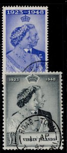 BRITISH VIRGIN ISLANDS GVI SG124-125, 1949 RSW set, VFU. Cat £24. CDS