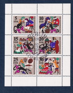 German Democratic Republic  DDR  #1063-1068a  cancelled 1968 sheet fairy tale