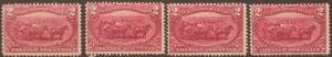 #286 (4x) F-VF OG NH -- WHOLESALE LOT -- P.O. FRESH CV $320 LOW PRICE!! BL194