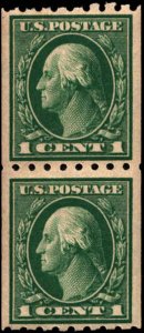 United States #410, Incomplete Set, Pair, 1912, Hinged