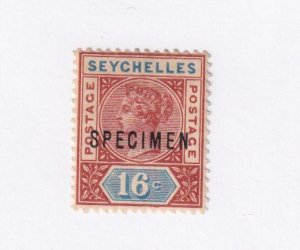 SEYCHELLES VF-MLH QUEEN VICTORIAN ISSUES 15ct on 16cts & 16cts SPECIMEN O/PRINT