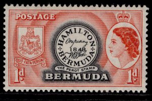 BERMUDA QEII SG136, 1d black & red, LH MINT.