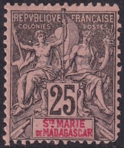 Ste-Marie de Madagascar 1894 Sc 8 MH* some perf damage