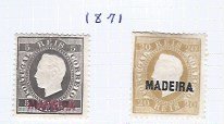 MADEIRA 1871 #16 , 22 SCV $41.00  MH AT 15% OF CAT VALUE