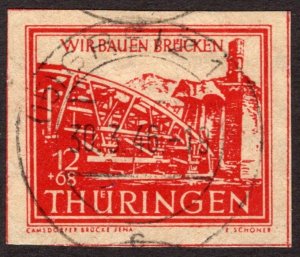 1946, Germany, Thuringia 12+68pf, Used, Sc 16NB2
