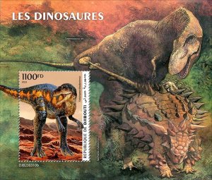 DJIBUTI - 2023 - Dinosaurs - Perf Souv Sheet - Mint Never Hinged