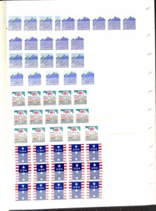 United States Stamp Collection 14 Pages in Stockbook, Mint Strips & Singles (BB)