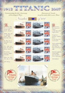 BC-105 History of Britain 7 2007 Titanic no.109 sheet U/M