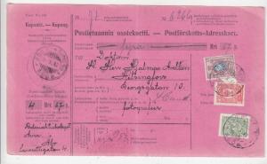 FINLAND, Parcel Card, 1913, Abo to Helsingfors, 55p.