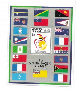 Solomon islands 1991 9th South Pacific Games Flags S/S Sc 698 MNH C16