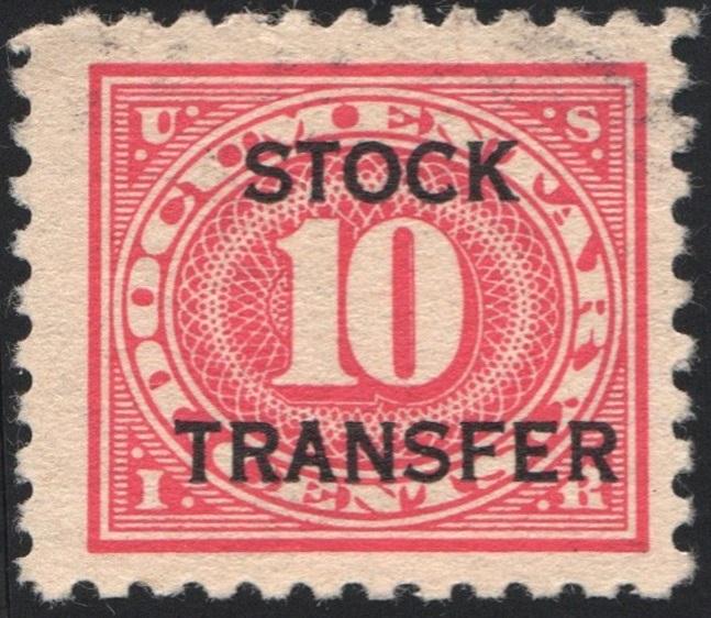 RD27 10¢ Revenue: Stock Transfer (1928) Used