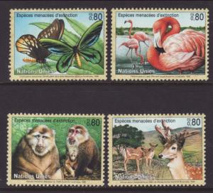 UN Geneva 318-321 Animals Singles MNH VF