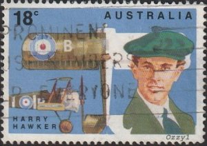 Australia #672 1978 18cAviator Harry Hawker USED-VG. 