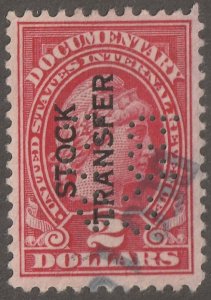 USA stamp, Scott#RD13,  used, hinged, $2 Stock stamp, 1914, #RD13