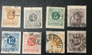 Sweden Scott Number 28-35 Used