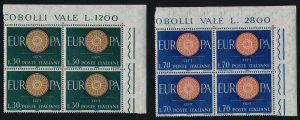 Italy 809-10 TR Blocks MNH EUROPA