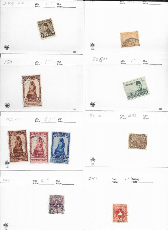 Egypt Lot of 10 Stamps MH/USED CAT VALUE $11.00