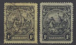 Barbados - 1925  1sh stamp lot  (9428)