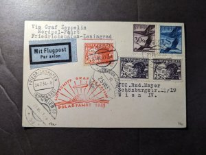 1931 Austria Airmail LZ 127 Graf Zeppelin Polar Flight Cover Vienna Round Trip