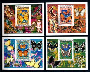 [93807] Burkina Faso 1996 Insects Butterflies Papillons 4 Single Sheets MNH