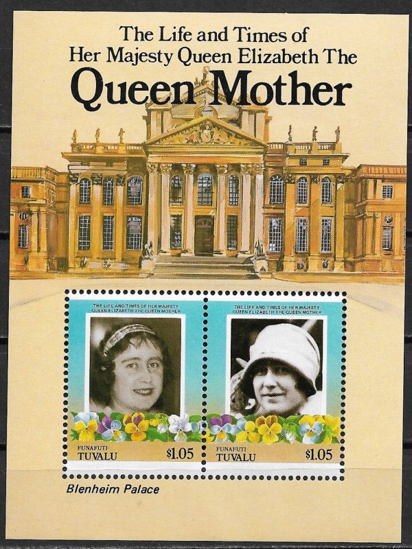 1985 Tuvalu - Funafuti Sc49 Queen Mother MNH S/S