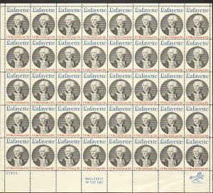 US #1716 Mint Sheet Lafayette 