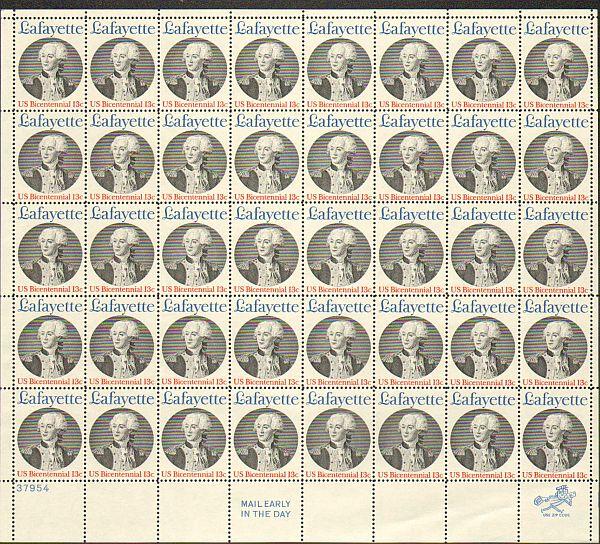 US #1716 Mint Sheet Lafayette 