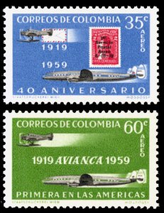 Colombia 1959 Scott #C347-C348 Mint Never Hinged