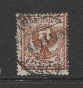 Italy - Scott 77 - Coat of Arms -1901 - Used - 2c - Orange Brown Stamp