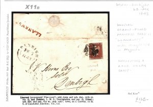 GB Wales MALTESE CROSS Cover 1843 Debris-Filled *LLANWRST* MX Denbighs  X11b