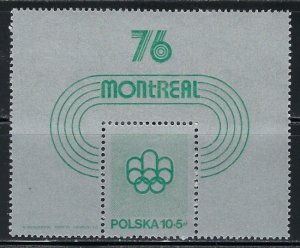 Poland B130 MNH 1975 Olympics (an5291)