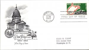 FDC 1963 SC #1232 Artmaster Cachet - Wheeling W VA - Single - F77846