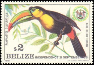 Belize #596-599, Incomplete Set(4), 1981-1982, Birds, Trees, Animals, Flowers...