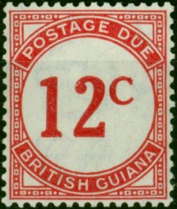 British Guiana 1955 12c Scarlet SGD4a Fine VLMM