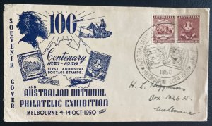 1950 Melbourne Australia  First day Cover FDC Philatelic stamp exhibition