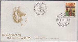 BRAZIL Sc # 1836 FDC HOMAGE to the DEAF, from a PAINTING by JEWISH ARTIST TEMPEL