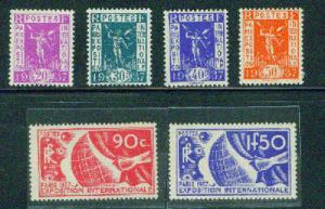 FRANCE Scott 315-20 CV$75, Yvert 322-7 CV 57 Euro MH*