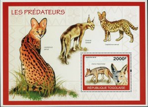 Predators Stamp Black Jackal Canis Mesomelas Souvenir Sheet MNH #3467 / Bl.503