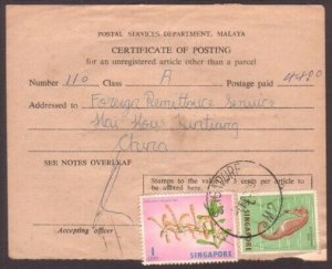 SINGAPORE 1969 certificate of posting - SINGAPORE / M2 cds.................34696