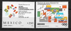 1987 Mexico 1527-8 Meeting of Eight Latin American Presidents C/S of 2 MNH