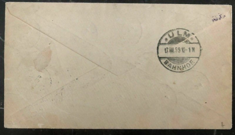 1899 St George Grenada Registered Printed Matter Cover To Ulm Germany Via London