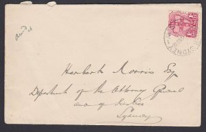 NEW SOUTH WALES 1912 1d on local cover NORTH SYDNEY cds.....................Q736 