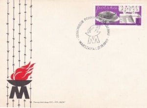 Poland 1969 Majdanek Memorial FDC Warszawa cancel unaddressed VGC
