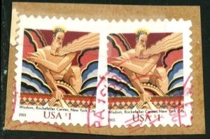 United States #3766, USED SET OF 2 ON PAPER, 2003 - STATES097