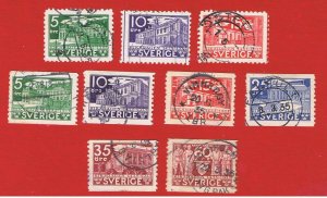 Sweden #239-247  VF used   Parliament    Free S/H