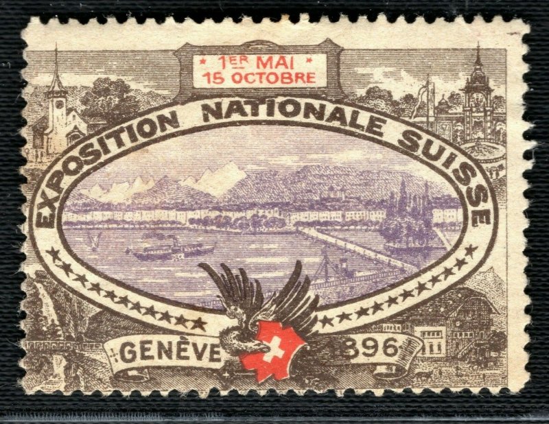 SWITZERLAND NATIONAL EXHIBITION STAMP/LABEL Geneva 1896 Mint MM Y2WHITE35